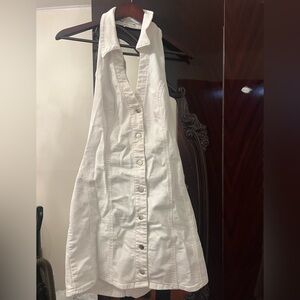 White zara mini dress halter! Denim
